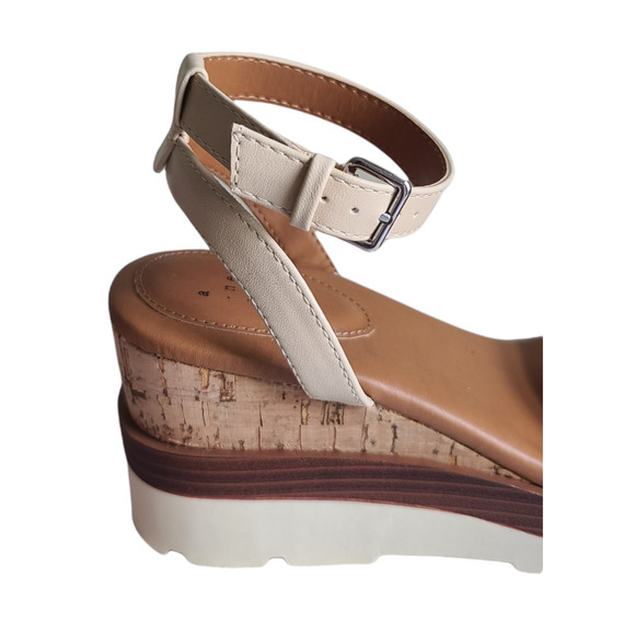 Platform Wedge Sandals Ankle Strap Memory Foam Women’s 9.5 - Picture 2 of 7